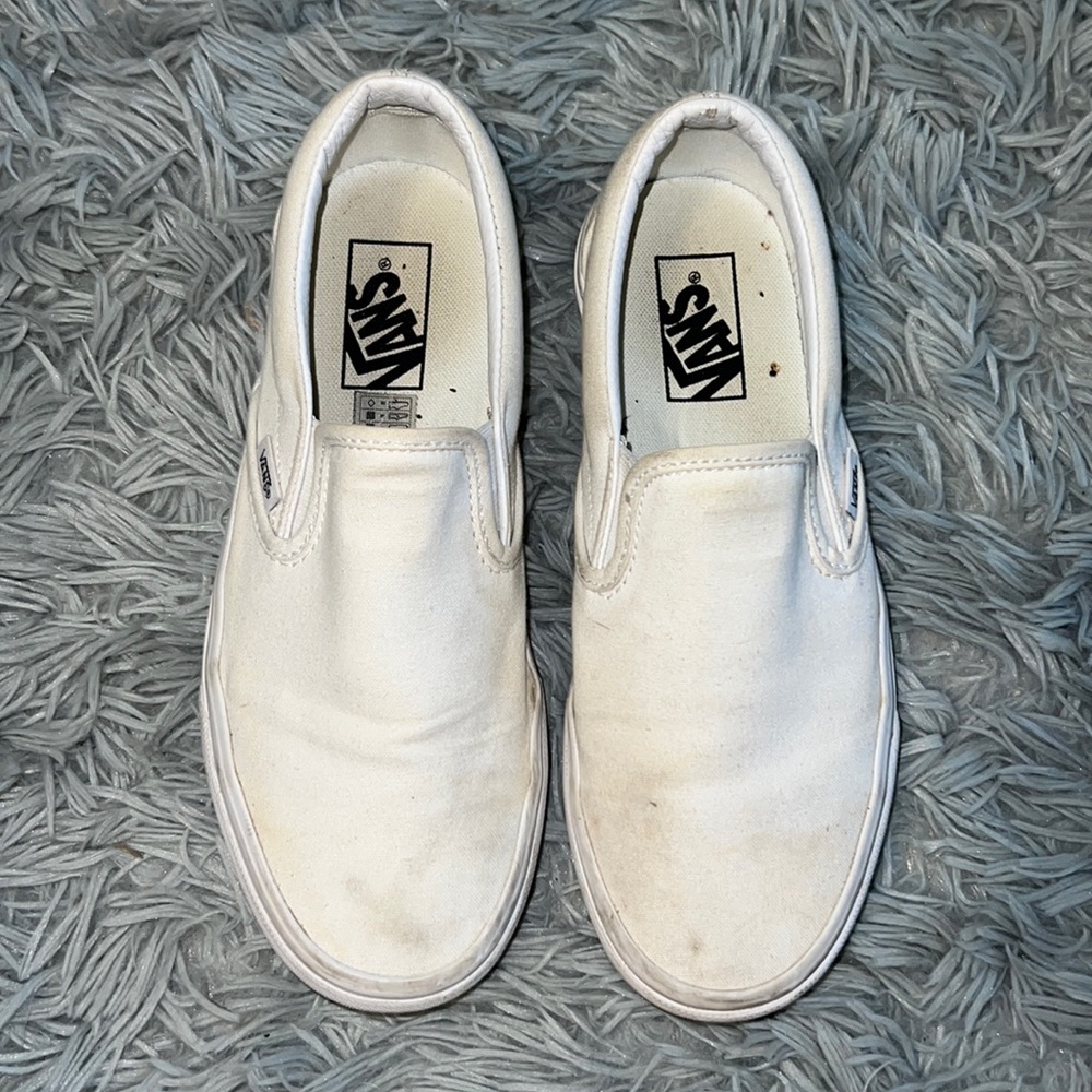 White Slip-On Vans